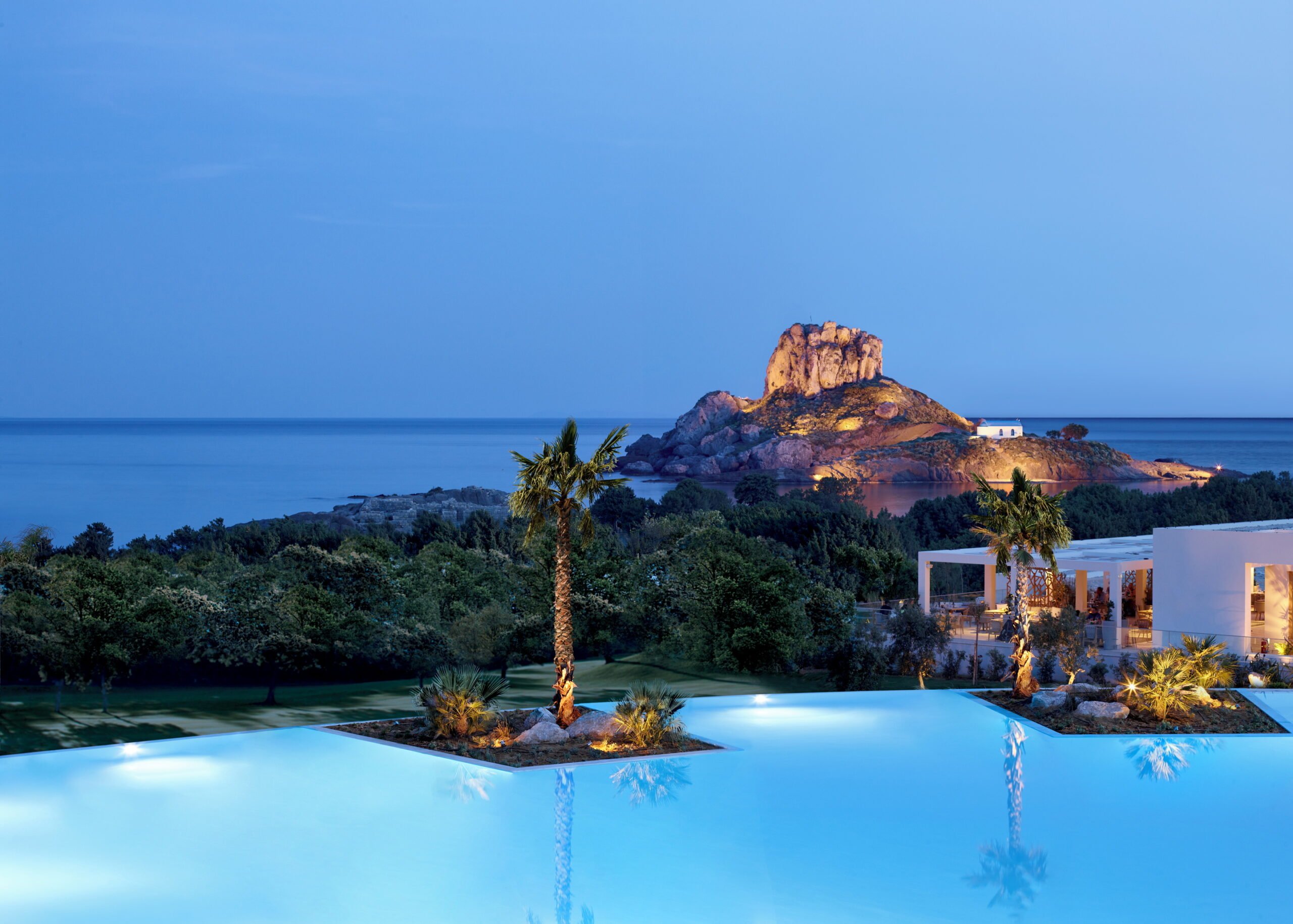 View from the main pool Ikos Aria